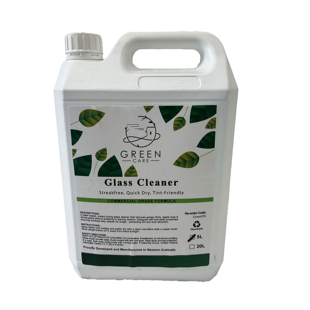 Greencare Glass And Window Cleaner 20l Eco Friendly Natural Green Packaging